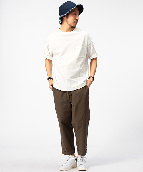 B:MING by BEAMS(ビーミングバイビームス)の「【一部予約】【Begin6月号掲載】ビーミング by ビームス / "HEAVY WEIGHT" ドロップショルダーポケットTシャツ(Tシャツ/カットソー・メンズ・ホワイト/カーキ/ワイン/ネイビー・SMALL/MEDIUM/X-LARGE/LARGE)」の12枚目の写真