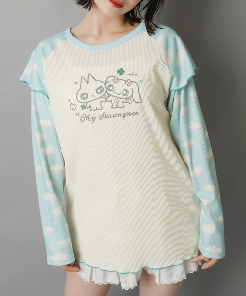 SPINNS(スピンズ)の「≪マイサランニ≫長袖ワッフルTシャツ/ウィッシュコア(Tシャツ/カットソー・レディース・ホワイト系その他・ONESIZE)」の6枚目の写真