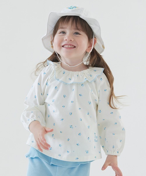 moimoln（モイモルン）の「アイレットフラワーバケットハット・帽子（ハット・キッズ・アイボリー・46cm/48cm/50cm/52cm）」の3枚目の写真