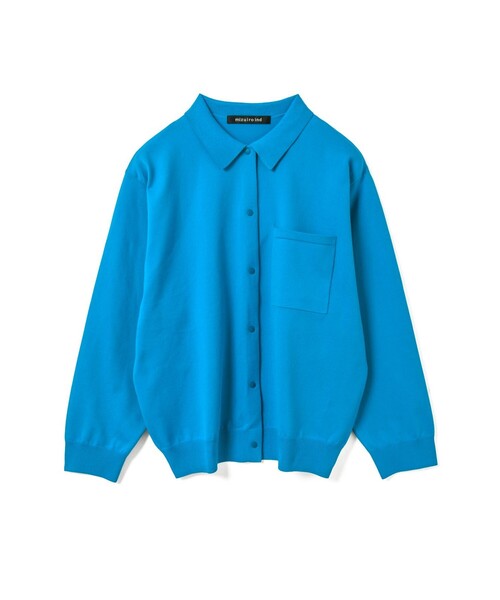 mizuiroind(ミズイロインド)の「mizuiro ind シャツカーディガン(カーディガン/ボレロ・レディース・ブルー/ライトグレー/ブラック/アイボリー/ネイビー・FREE)」の5枚目の写真