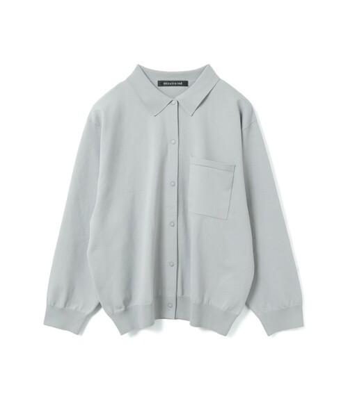 mizuiroind(ミズイロインド)の「mizuiro ind シャツカーディガン(カーディガン/ボレロ・レディース・ブルー/ライトグレー/ブラック/アイボリー/ネイビー・FREE)」の3枚目の写真