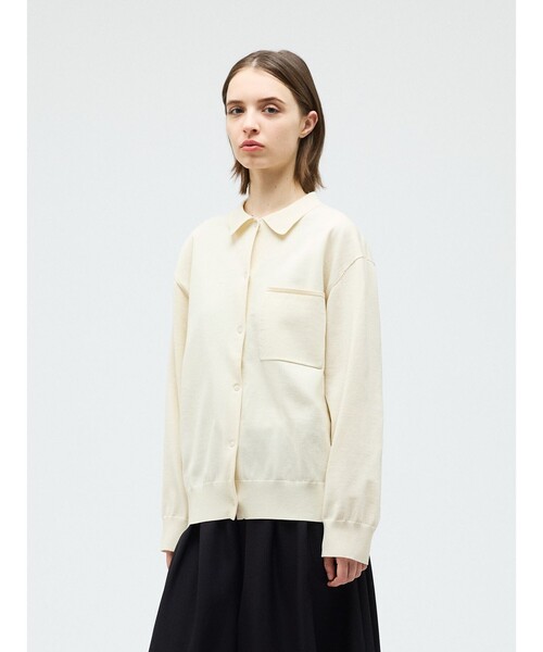 mizuiroind(ミズイロインド)の「mizuiro ind シャツカーディガン(カーディガン/ボレロ・レディース・ブルー/ライトグレー/ブラック/アイボリー/ネイビー・FREE)」の12枚目の写真