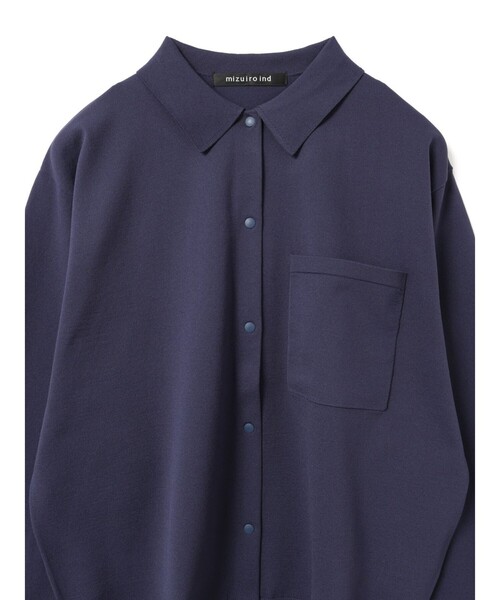 mizuiroind(ミズイロインド)の「mizuiro ind シャツカーディガン(カーディガン/ボレロ・レディース・ブルー/ライトグレー/ブラック/アイボリー/ネイビー・FREE)」の19枚目の写真