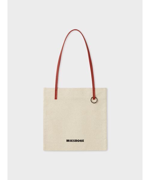 MIESROHE(ミースロエ)の「ロゴ刺繍トートバッグ(トートバッグ・レディース・アイボリー/ブラック/キャメル/レッド・F)」の4枚目の写真
