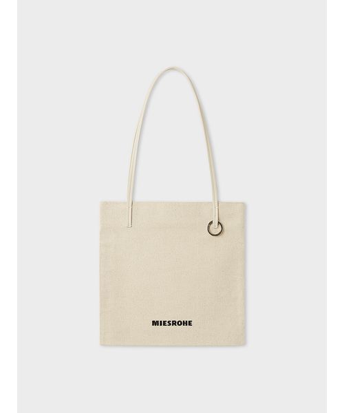 MIESROHE(ミースロエ)の「ロゴ刺繍トートバッグ(トートバッグ・レディース・アイボリー/ブラック/キャメル/レッド・F)」の1枚目の写真