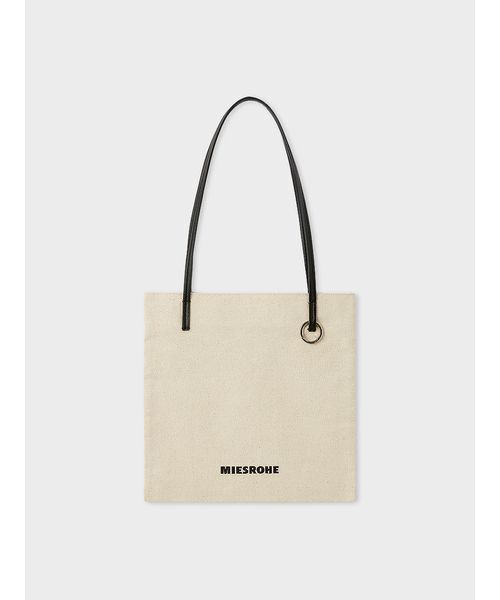 MIESROHE(ミースロエ)の「ロゴ刺繍トートバッグ(トートバッグ・レディース・アイボリー/ブラック/キャメル/レッド・F)」の2枚目の写真