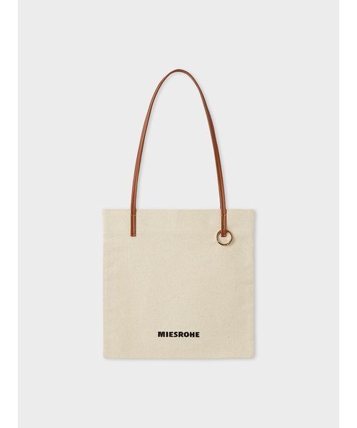 MIESROHE(ミースロエ)の「ロゴ刺繍トートバッグ(トートバッグ・レディース・アイボリー/ブラック/キャメル/レッド・F)」の6枚目の写真