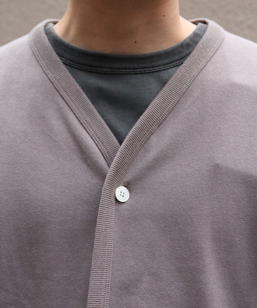 ORCIVAL(オーシバル)の「ORCIVAL/オーシバル Vネックカーディガン VNECK CARDIGAN OR-C0523 PEY(カーディガン/ボレロ・メンズ・ブラック/ライトグレー/グレー・4/5)」の4枚目の写真