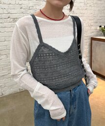 【umm.】透かし編みニットキャミソール