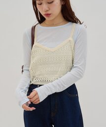【umm.】透かし編みニットキャミソール