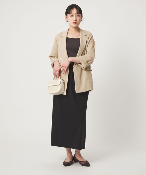 green label relaxing（グリーンレーベルリラクシング）の「【結論シリーズ】シアーエアジャケット［size SHORTあり］（テーラードジャケット・レディース・ナチュラル/ブラック/ダークブラウン/ベージュ・FREE/SHORT）」の9枚目の写真