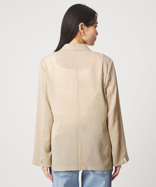 green label relaxing（グリーンレーベルリラクシング）の「【結論シリーズ】シアーエアジャケット［size SHORTあり］（テーラードジャケット・レディース・ナチュラル/ブラック/ダークブラウン/ベージュ・FREE/SHORT）」の13枚目の写真