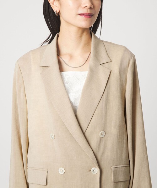 green label relaxing（グリーンレーベルリラクシング）の「【結論シリーズ】シアーエアジャケット［size SHORTあり］（テーラードジャケット・レディース・ナチュラル/ブラック/ダークブラウン/ベージュ・FREE/SHORT）」の14枚目の写真