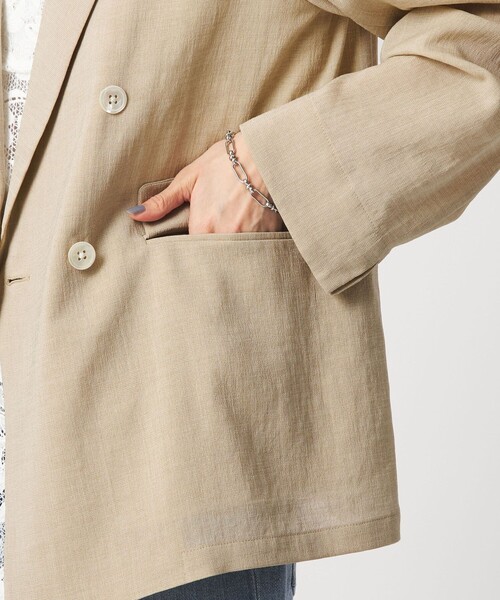 green label relaxing（グリーンレーベルリラクシング）の「【結論シリーズ】シアーエアジャケット［size SHORTあり］（テーラードジャケット・レディース・ナチュラル/ブラック/ダークブラウン/ベージュ・FREE/SHORT）」の16枚目の写真