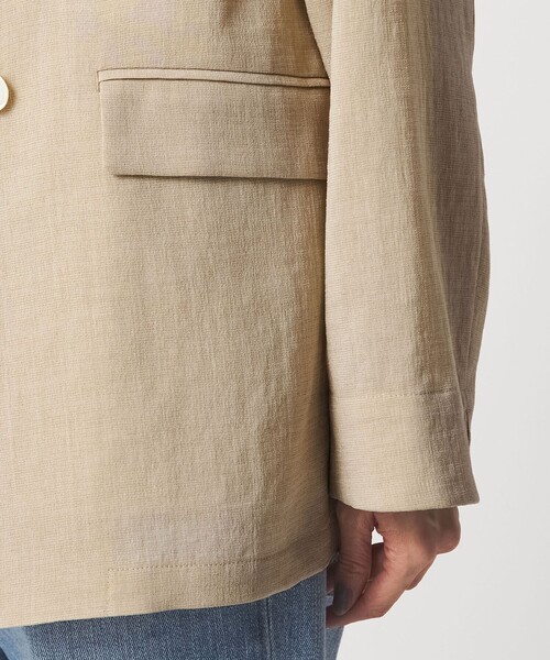 green label relaxing（グリーンレーベルリラクシング）の「【結論シリーズ】シアーエアジャケット［size SHORTあり］（テーラードジャケット・レディース・ナチュラル/ブラック/ダークブラウン/ベージュ・FREE/SHORT）」の17枚目の写真