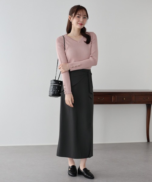 BLUEEAST(ブルーイースト)の「ウエストリボンタイトスカート(スカート・レディース・チャコールグレー/ブラック/アイボリー・MEDIUM/SMALL)」の21枚目の写真