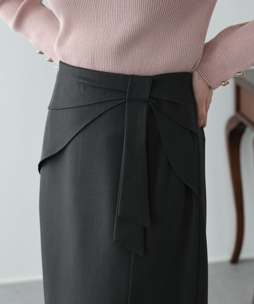 BLUEEAST(ブルーイースト)の「ウエストリボンタイトスカート(スカート・レディース・チャコールグレー/ブラック/アイボリー・MEDIUM/SMALL)」の20枚目の写真