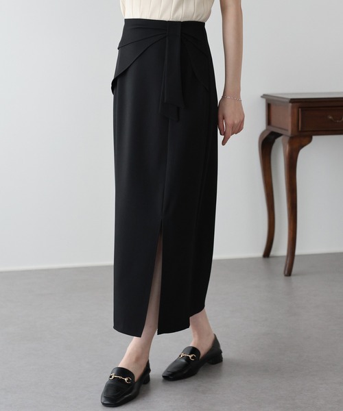 BLUEEAST(ブルーイースト)の「ウエストリボンタイトスカート(スカート・レディース・チャコールグレー/ブラック/アイボリー・MEDIUM/SMALL)」の22枚目の写真