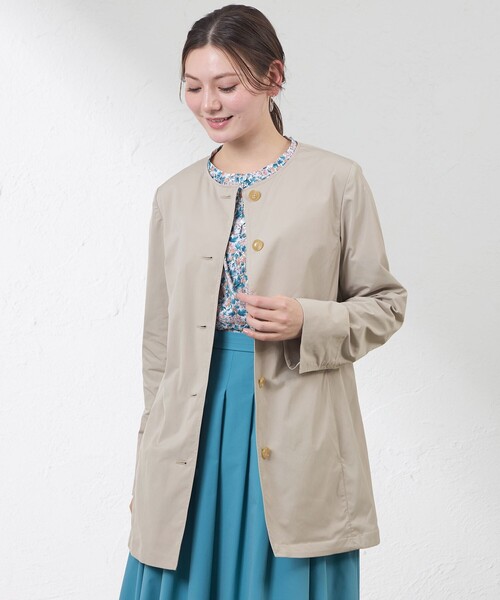 amaca（アマカ）の「【3WAY】グレースメモリーソフト ステンカラーコート（ステンカラーコート・レディース・グリーン/ダークネイビー/ベージュ/ピンク系その他2・40/38）」の5枚目の写真