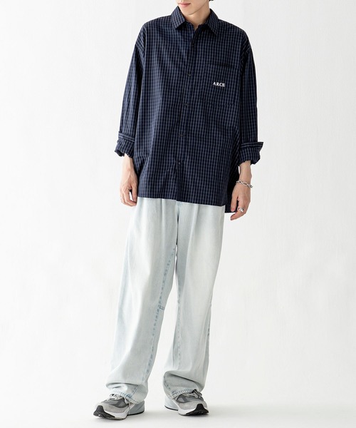 AMERICAN RAG CIE（アメリカンラグシー）の「【AMERICAN RAG CIE】スナップシャツ（ユニセックス）（シャツ/ブラウス・レディース・ブルー/ブラック/ネイビー/ベージュ・LARGE/MEDIUM）」の5枚目の写真