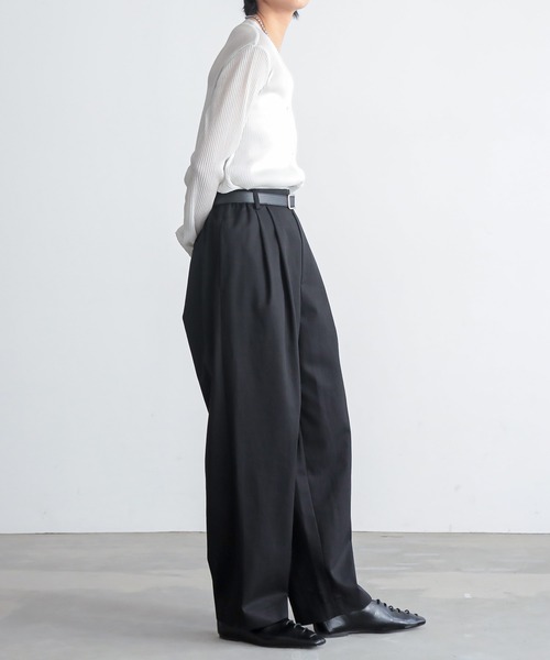 for/c（フォーシー）の「[低身長/高身長向けサイズ有]なめらかツイルカーブパンツ【サスティナブル】（スラックス・レディース・ブラック/ライトベージュ・M/PM/TM/LL/L）」の13枚目の写真