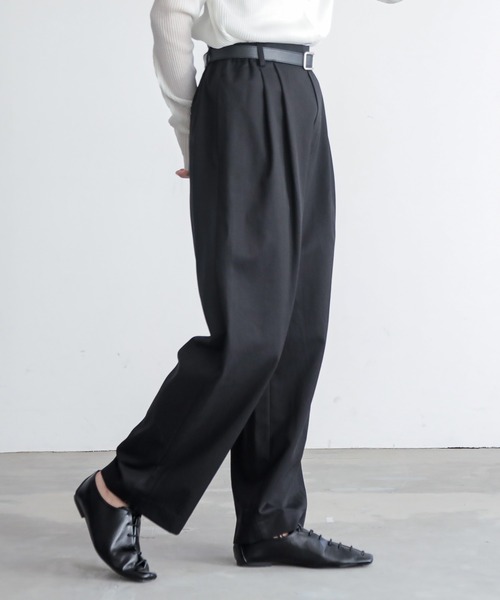 for/c（フォーシー）の「[低身長/高身長向けサイズ有]なめらかツイルカーブパンツ【サスティナブル】（スラックス・レディース・ブラック/ライトベージュ・M/PM/TM/LL/L）」の6枚目の写真