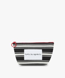 To b. by agnes b.（トゥービーバイアニエスベー）の「ボーダー ロゴ ニット ポーチ（ポーチ）」