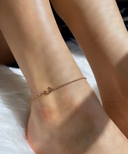MINI crescent anklet/【ハワイアンジュエリー】【サージカルステンレス】【金属アレルギー対応】【IRIEBEACH / アイリービーチ】つけっぱなしOK