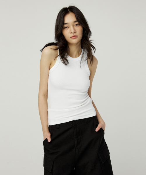 MAGOODGAN(メックウッドガン)の「スリーバー3905 ソフトリブスリーブレス オフホワイト 袖なしTシャツ(Tシャツ/カットソー・レディース・その他・ONE)」の3枚目の写真
