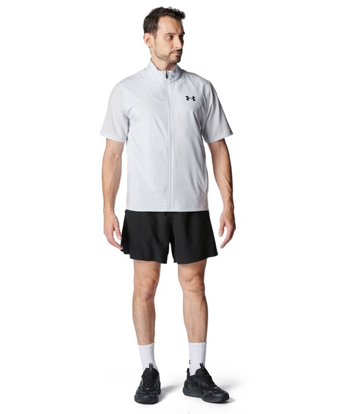 UNDER ARMOUR（アンダーアーマー）の「アンダーアーマー  UAフレッシュウーブン フルジップ ショートスリーブ Tシャツ（ジャージ・メンズ・グレー/ブラック×イエロー・L/M/3L/LL）」の8枚目の写真