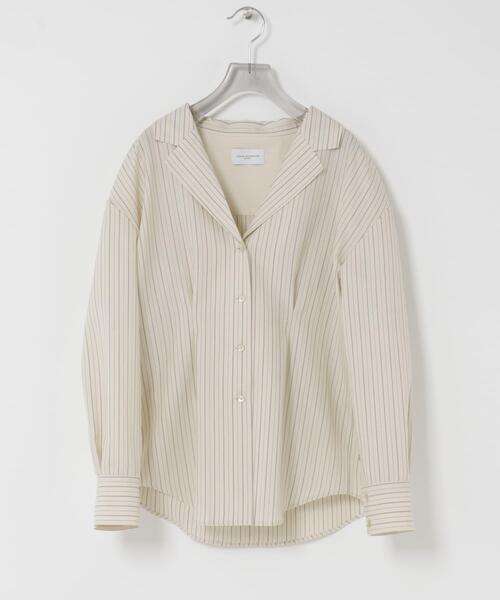 URBAN RESEARCH(アーバンリサーチ)の「new basic TILORED SLEEVE SHIRTS(シャツ/ブラウス・レディース・ストライプ/ベージュ・FREE)」の1枚目の写真