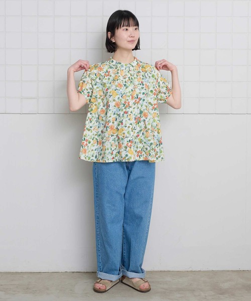 l'atelier du savon（アトリエドサボン）の「夏のフルーツプリント　丸襟ブラウス（シャツ/ブラウス・レディース・ネイビー/ホワイト・FREE）」の17枚目の写真