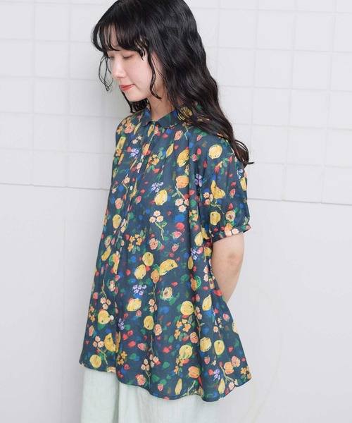 l'atelier du savon（アトリエドサボン）の「夏のフルーツプリント　丸襟ブラウス（シャツ/ブラウス・レディース・ネイビー/ホワイト・FREE）」の19枚目の写真