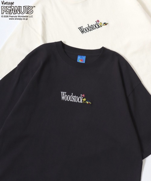 SNOOPY（スヌーピー）の「PEANUTS/ピーナッツコラボ FRUIT OF THE LOOM/フルーツオブザルーム スヌーピー ロゴ ワンポイント刺繍 半袖Tシャツ/レディース メンズ（Tシャツ/カットソー・レディース・ホワイト系その他/グレー系その他2/チャコールグレー/ホワイト系その他2/アイボリー/グレー系その他・S/M/L）」の6枚目の写真