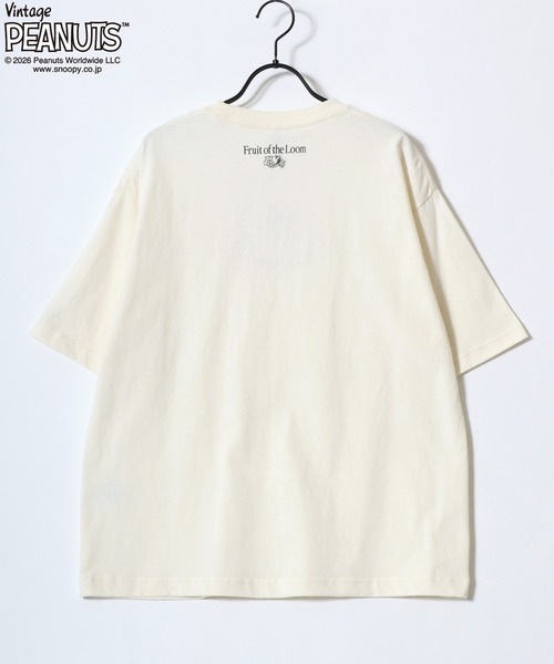 SNOOPY（スヌーピー）の「PEANUTS/ピーナッツコラボ FRUIT OF THE LOOM/フルーツオブザルーム スヌーピー ロゴ ワンポイント刺繍 半袖Tシャツ/レディース メンズ（Tシャツ/カットソー・レディース・ホワイト系その他/グレー系その他2/チャコールグレー/ホワイト系その他2/アイボリー/グレー系その他・S/M/L）」の15枚目の写真