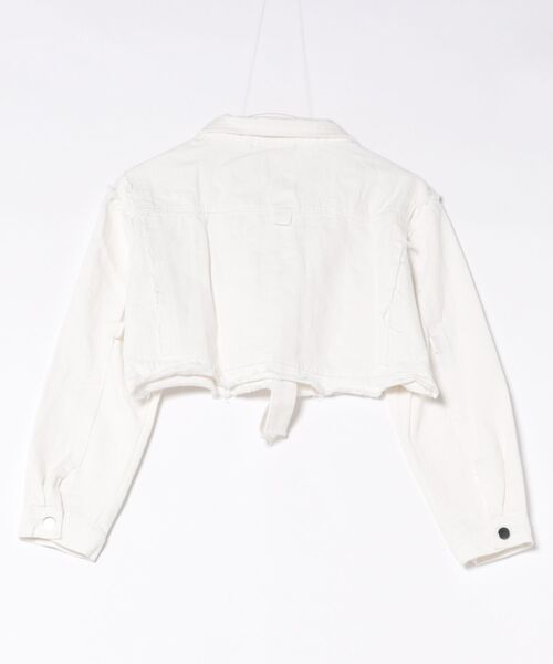 Ritzy(リッツィー)の「ショート丈 フリンジ デニムジャケット(デニムジャケット・レディース・ホワイト・M/L)」の6枚目の写真
