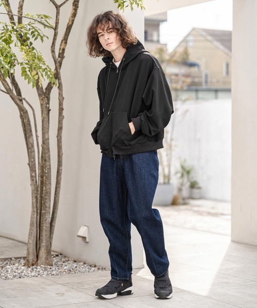 CAMBIO（カンビオ）の「mpa4060-レーヨンミックスポンチZIPフーディ（パーカー・メンズ・ミックスグレー/ブラック・M/L/XL）」の17枚目の写真