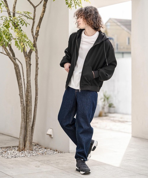 CAMBIO（カンビオ）の「mpa4060-レーヨンミックスポンチZIPフーディ（パーカー・メンズ・ミックスグレー/ブラック・M/L/XL）」の18枚目の写真