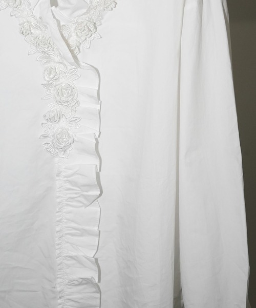chuclla（チュクラ）の「レースフリル ロングシャツブラウス chw26s140（シャツ/ブラウス・レディース・ホワイト・FREE）」の13枚目の写真