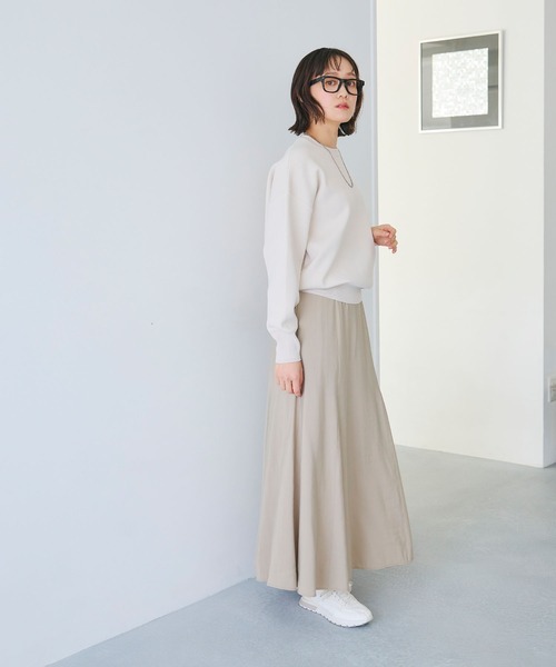 CROSS FUNCTION（クロスファンクション）の「《洗える》エブ楽 スウェットライクニットプルオーバー【CROSS FUNCTION/クロスファンクション】（ニット/セーター・レディース・アイボリー/ライトピンク・M/L/LL）」の18枚目の写真