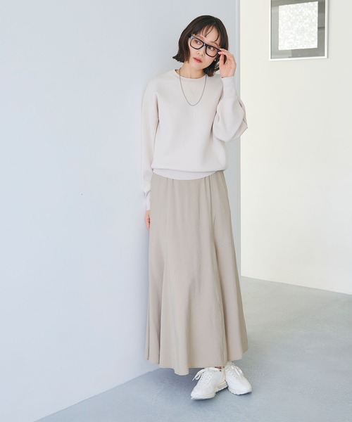 CROSS FUNCTION（クロスファンクション）の「《洗える》エブ楽 スウェットライクニットプルオーバー【CROSS FUNCTION/クロスファンクション】（ニット/セーター・レディース・アイボリー/ライトピンク・M/L/LL）」の19枚目の写真