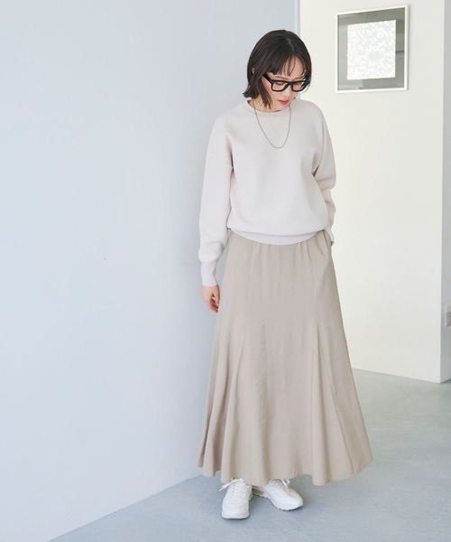 CROSS FUNCTION（クロスファンクション）の「《洗える》エブ楽 スウェットライクニットプルオーバー【CROSS FUNCTION/クロスファンクション】（ニット/セーター・レディース・アイボリー/ライトピンク・M/L/LL）」の20枚目の写真