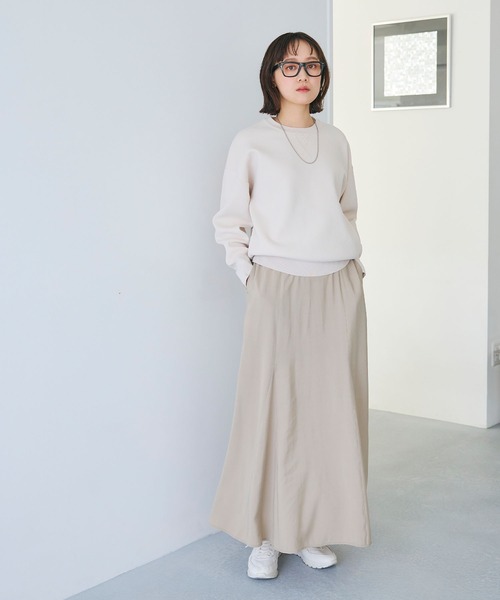 CROSS FUNCTION（クロスファンクション）の「《洗える》エブ楽 スウェットライクニットプルオーバー【CROSS FUNCTION/クロスファンクション】（ニット/セーター・レディース・アイボリー/ライトピンク・M/L/LL）」の21枚目の写真