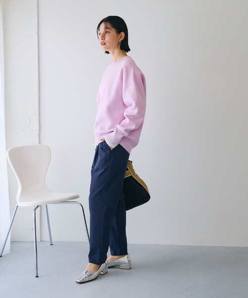 CROSS FUNCTION（クロスファンクション）の「《洗える》エブ楽 スウェットライクニットプルオーバー【CROSS FUNCTION/クロスファンクション】（ニット/セーター・レディース・アイボリー/ライトピンク・M/L/LL）」の9枚目の写真