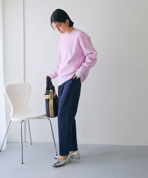 CROSS FUNCTION（クロスファンクション）の「《洗える》エブ楽 スウェットライクニットプルオーバー【CROSS FUNCTION/クロスファンクション】（ニット/セーター・レディース・アイボリー/ライトピンク・M/L/LL）」の10枚目の写真