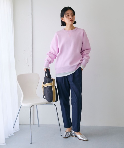 CROSS FUNCTION（クロスファンクション）の「《洗える》エブ楽 スウェットライクニットプルオーバー【CROSS FUNCTION/クロスファンクション】（ニット/セーター・レディース・アイボリー/ライトピンク・M/L/LL）」の7枚目の写真