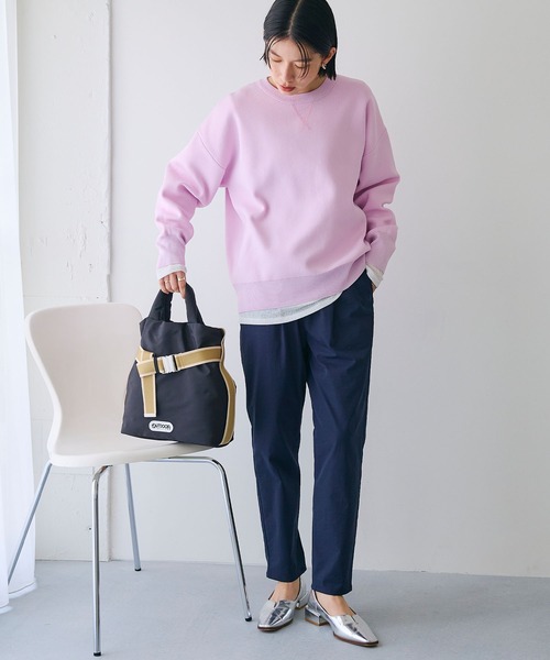 CROSS FUNCTION（クロスファンクション）の「《洗える》エブ楽 スウェットライクニットプルオーバー【CROSS FUNCTION/クロスファンクション】（ニット/セーター・レディース・アイボリー/ライトピンク・M/L/LL）」の12枚目の写真