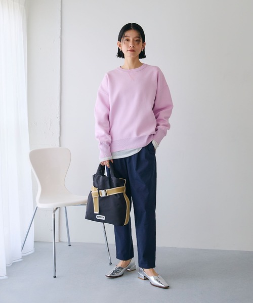 CROSS FUNCTION（クロスファンクション）の「《洗える》エブ楽 スウェットライクニットプルオーバー【CROSS FUNCTION/クロスファンクション】（ニット/セーター・レディース・アイボリー/ライトピンク・M/L/LL）」の8枚目の写真