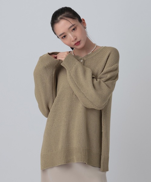 LEPSIM（レプシィム）の「5ゲージカノコヘンリープルオーバー　639451（ニット/セーター・レディース・ベージュ/ピンク/ナチュラル/ブラック・FREE）」の2枚目の写真