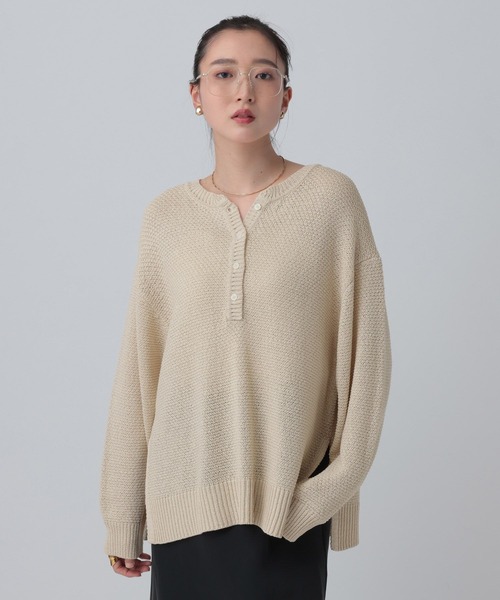 LEPSIM（レプシィム）の「5ゲージカノコヘンリープルオーバー　639451（ニット/セーター・レディース・ベージュ/ピンク/ナチュラル/ブラック・FREE）」の18枚目の写真